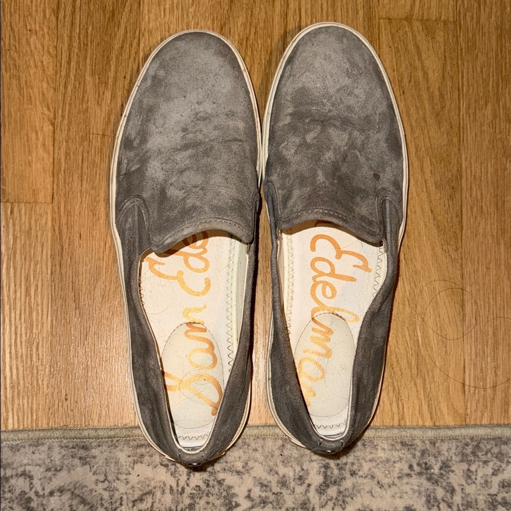Sam Edelman Gray Suede Slip-On Shoes